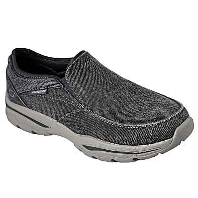 Men s Creston Moseco Charcoal Slip On Canvas Shoes by Skechers at Fleet Farm
