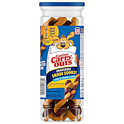 Canine Carry Outs 9.75 Ounces Snausages Snaw Somes Beef Cheese Flavor Dog Treats