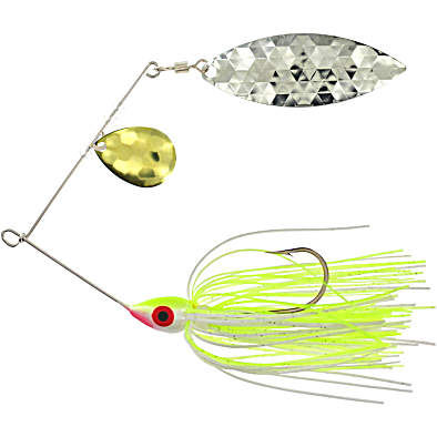 fish getter lure PECK'S BASS BUG POPPER after the fish hits SPIN DANCER Game Getter Natural