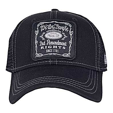 Men's Black We The People Patch Mesh Back Trucker Cap by Buck Wear