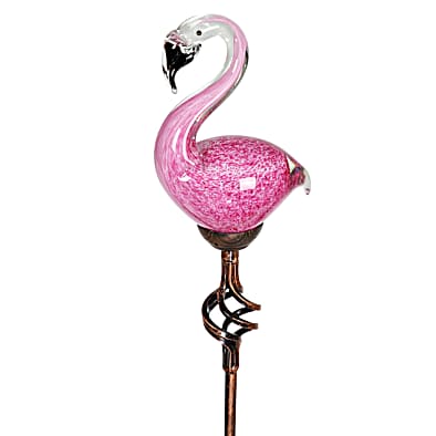 Flamingo Glass Solar Stake by Exhart at Fleet Farm
