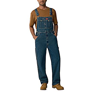 Men's Indigo Medium Heritage Tint Denim Bib Overalls by Dickies at