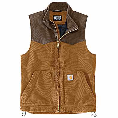 Men's Brown Montana Rugged Flex Relaxed Fit Duck Vest by Carhartt
