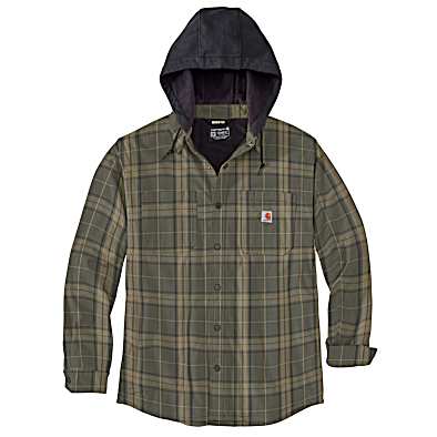 Fleece lined hooded shirt best sale