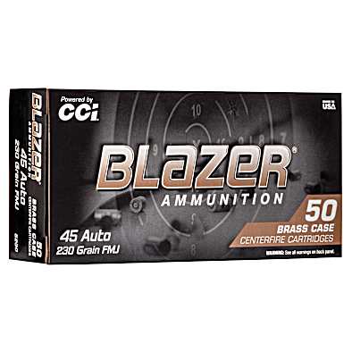 45 Auto Blazer Brass 230 Grain FMJ Centerfire Handgun Cartridges
