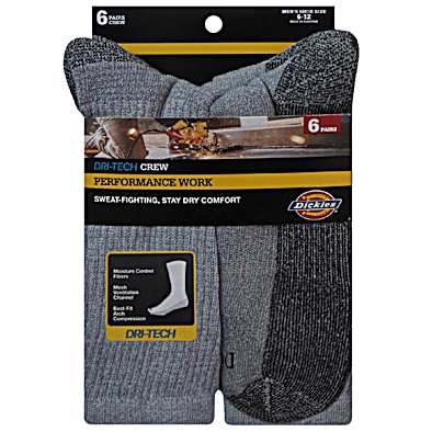 Men s Dri Tech Crew Socks 6 Pk by Dickies at Fleet Farm