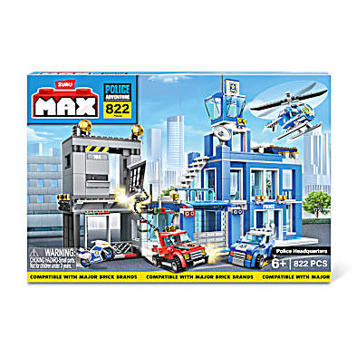 MAX-City Us-Series 1 - 822 Pc.-Brick Box Playset Police Station by