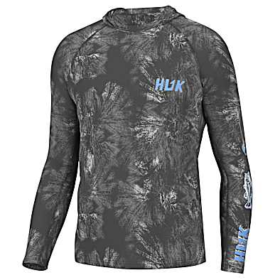HUK Men's Fishing Hoodie - UPF 50 Sun Protection With Mesh Vents