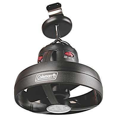6.6 in Black Outdoor Magnetic Tent Light Fan