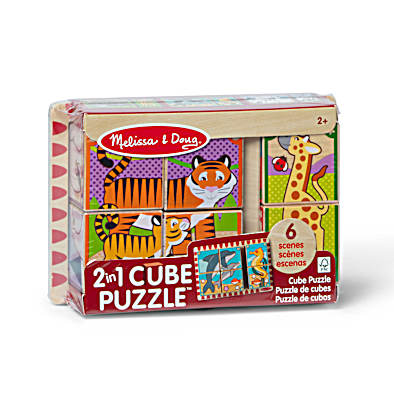 2 in 1 Wooden Cube Puzzle - Animals by Melissa & Doug at Fleet Farm