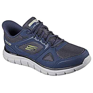 Sport Men's Navy/Lime Track Ezral Slip-In's by Skechers at Fleet Farm