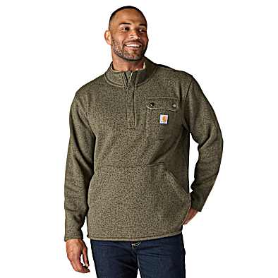 Men's Dusty Olive Midweight 1/4 Zip Fleece Sweater by Carhartt at