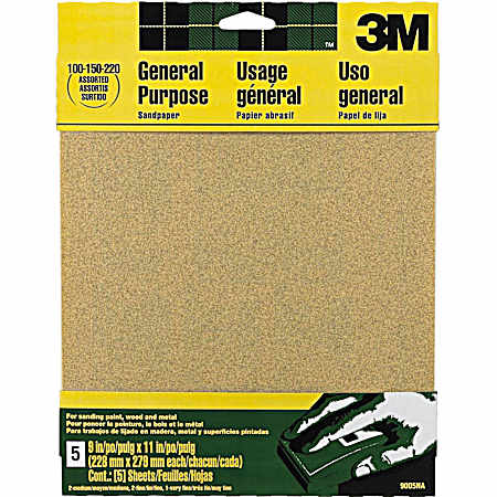 All-Purpose Assorted Aluminum Oxide Sandpaper