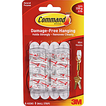 6 Pk. White Mini Hooks