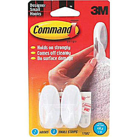 2 Pk. White Small Designer Hooks