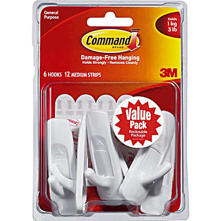 6 Pk. Medium Designer Hooks