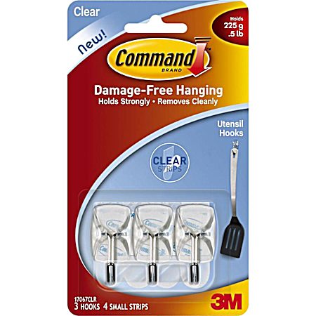 3 Pk. Clear Small Wire Hooks
