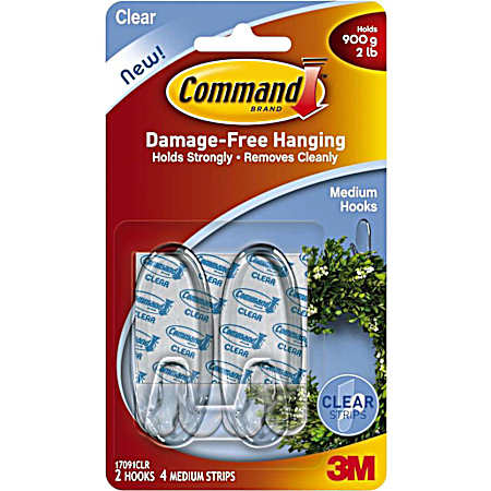 2 Pk. Clear Medium Hooks