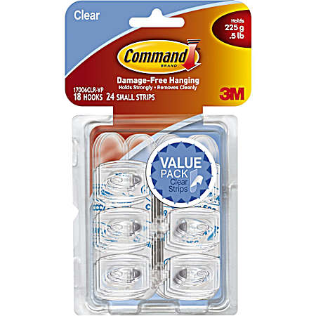 18 Pk. Clear Mini Hooks