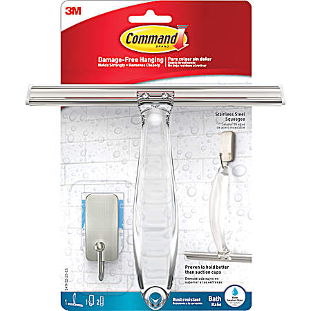 Command Bath Squeegee & Hook