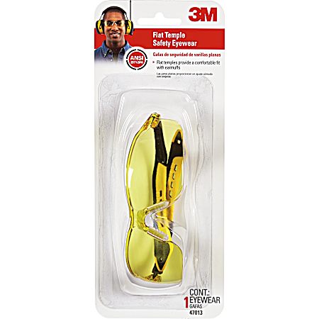 Flat Temple Safety Eyewear - Amber