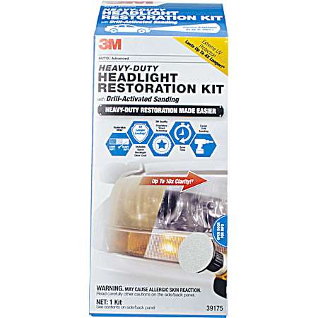 Heavy Duty Headlight Restoration Kit w/ Clear Coat