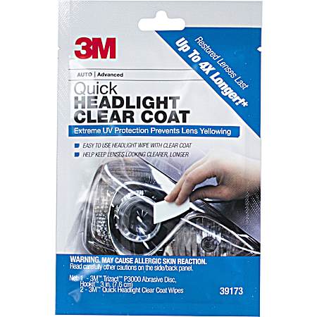 Quick Headlight Lens Clear Coat Wipes