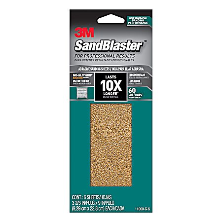 60 Grit Sandblaster Abrasive Sanding Sheets - 6 Pk