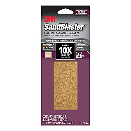 120 Grit Sandblaster Abrasive Sanding Sheets - 6 Pk