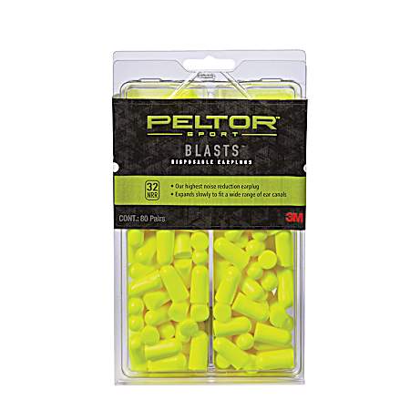 Neon Yellow Sport Blasts Disposable Earplugs - 80 Pairs