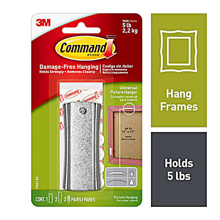 Universal Frame Picture Hanger - 1 Hanger, 2 Strips & 2 Frame Strips