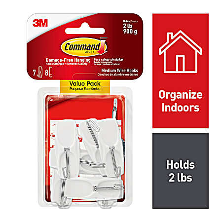 Medium White General Purpose Hooks