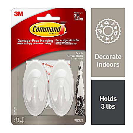 Medium Quartz Terrace Hook - 2 Hooks & 4 Strips
