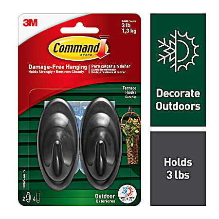 Medium Outdoor Slate Terrace Hooks - 2 Hooks & 4 Strips