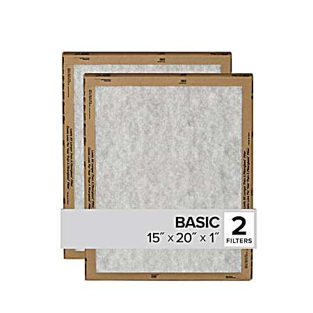 15 in x 20 in x 1 in Flat Panel Air Filter - 2 Pk