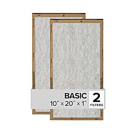 10 in x 20 in x 1 in Flat Panel Air Filter - 2 Pk