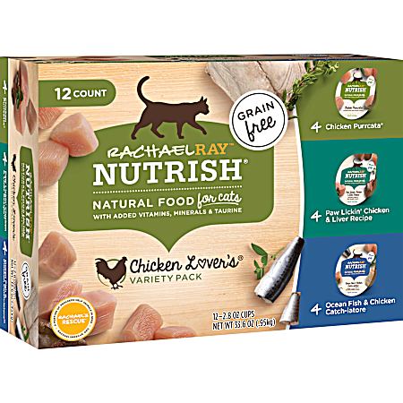 Adult Grain-Free Chicken Lover's Variety Pack Wet Cat Food - 12 pk