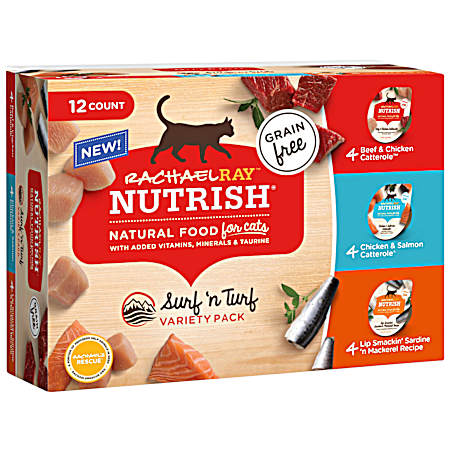 Adult Grain-Free Surf 'n Turf Variety Pack Wet Cat Food - 12 pk