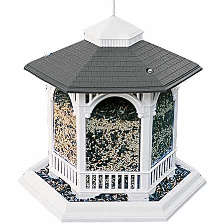 White and Gray Deluxe Gazebo Bird Feeder