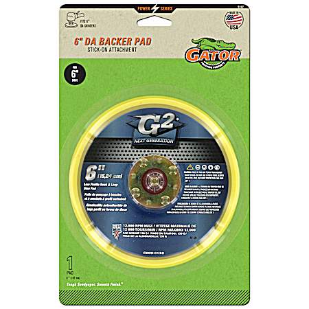 6 in. Yellow DA Back Pad Stick-On Attachment