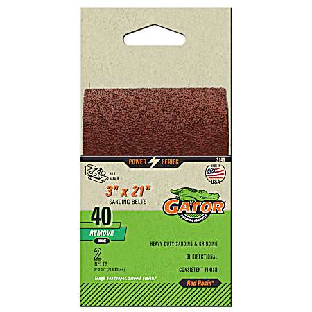 3 in. X 18 in. Red Aluminum Oxide Sanding Belt 120 Grit - 2 Pk.