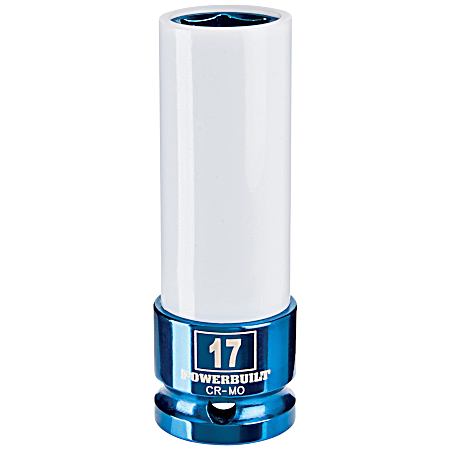 1/2 in Drive x 17mm Thin Wall Blue/White Lug Nut Socket - 941039
