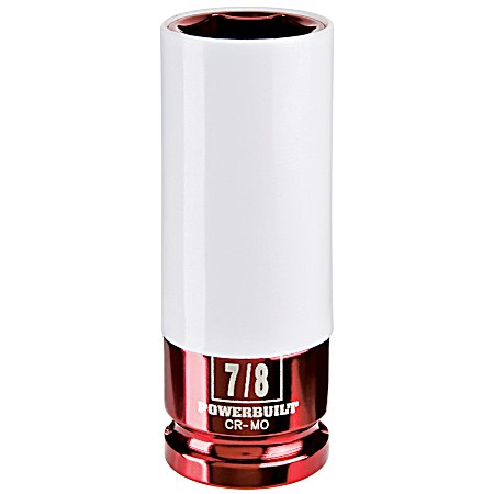 1/2 in Drive x 7/8 in Thin Wall Red/White Lug Nut Socket - 941044