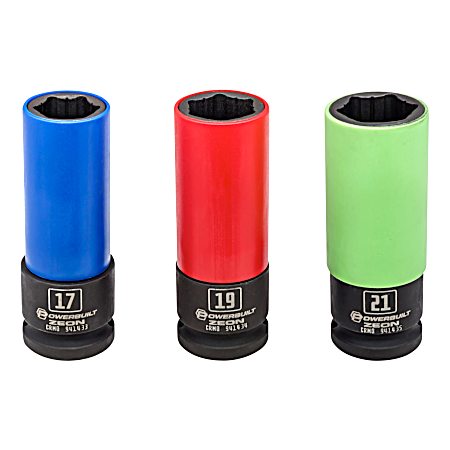 3 pc Zeon Metric Damaged Lug Nut Socket Set - 941437