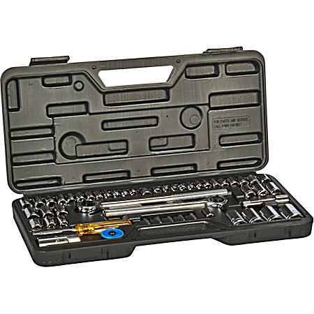 SAE & Metric Mechanic's Socket Set w/ Storage Case - 52 Pc