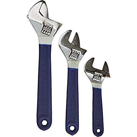 Drop-Forged Adjustable Wrench Set - 3 Pc