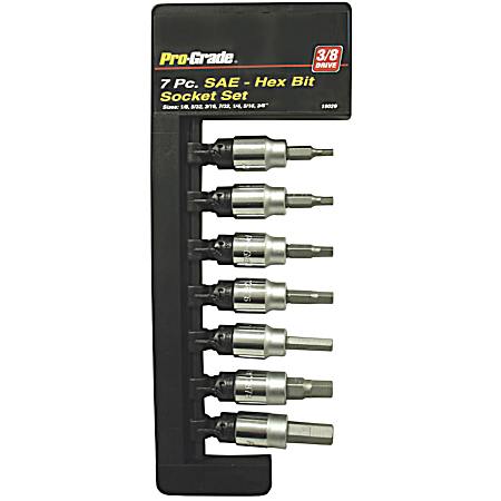 7 Pc. 3/8 In. Drive SAE Hex Bit Socket Set