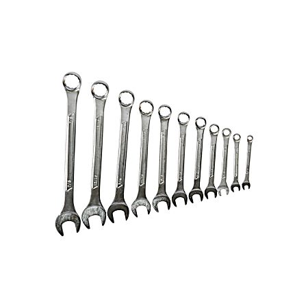 Combination SAE & Metric Wrench Set w/ Storage Rack - 22 Pc