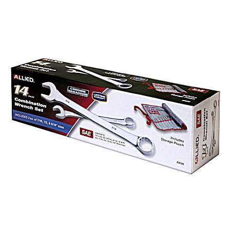 Combination SAE Wrench Set - 14 Pc
