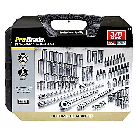 73 pc 3/8 in Drive SAE and Metric Socket Set